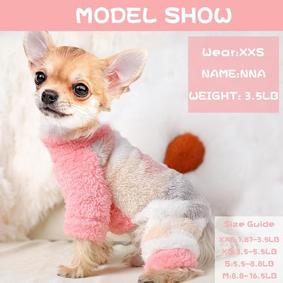 Sebaoyu Turtleneck Dog Pajamas for Small Dogs, Fleece Sweater Winter Cute Tiny Clothes Outfit, Puppy Pet Jumpsuits Chihuahua Yorkie Cat Clothing (Camouflage Pink, Small)