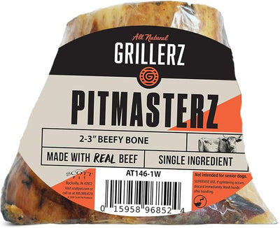 Scott Pet Grillerz Beefy Bone, 1 Count, Beef Bones for Dogs, Rawhide Free, Dog Chew for Healthy Teeth & Gums, High Protein, Easy to Digest, Long Lasting, Natural Treats for All Breeds