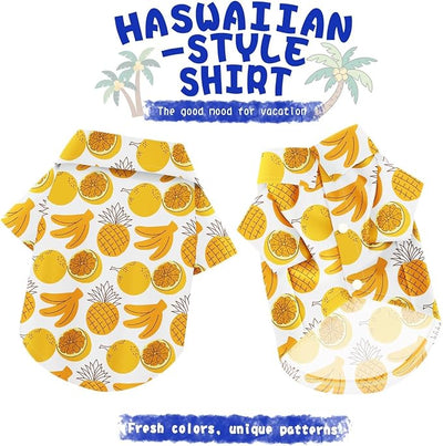 Hawaiian Dog Shirt – Lightweight and Breathable Summer T-Shirt with Tropical Prints, Fun Beach Outfit for Small, Medium, and Large Dogs, Perfect for Hot Days and Outdoor Vacation.Fruit S