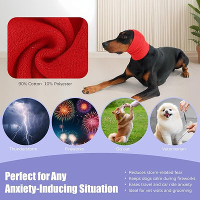 Dog & Cat Calming Hoodie - Anxiety Relief Ear Protector, Noise-Canceling Head Cover for Grooming, Bath, Force Drying, Thunder & Fireworks