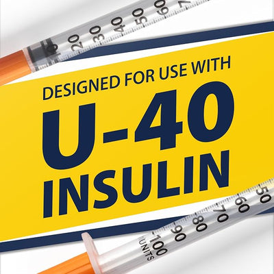 Easy Touch Pet U-40 Insulin Syringes for Dogs & Cats – 31G 0.5cc 1/2", Half-Unit Markings, Compatible with U-40 Insulin, Box of 100 (For Animal Use Only)