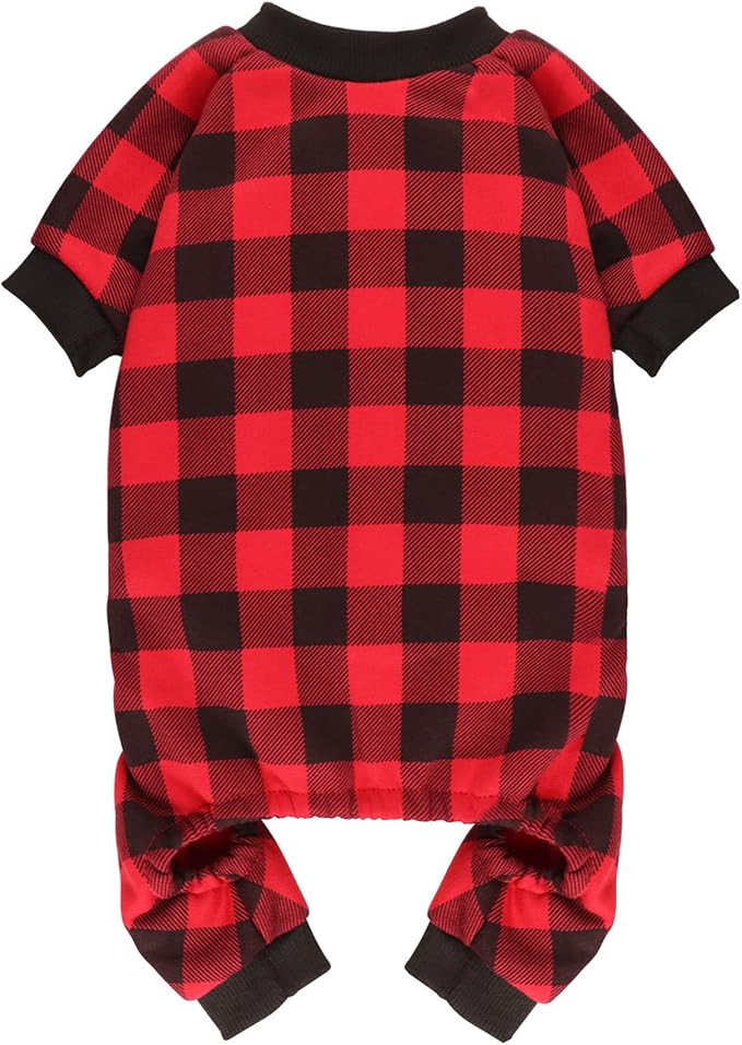 Dog Fleece Sweater Buffalo Plaid Clothes Small Dog Sweater Soft Thickening Warm Puppy Clothes Sweaters for Dogs Girl & Boy(XXS)