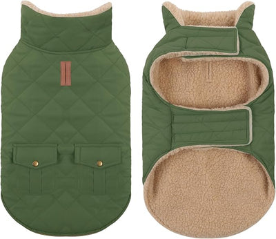 Dog Winter Jacket for Extra-Large Dogs, Pet Windproof Cold Weather Coats, Pets Clothes Snow Jacket, Golden Retriever, Labrador Retriever, Husky, Army Green XL
