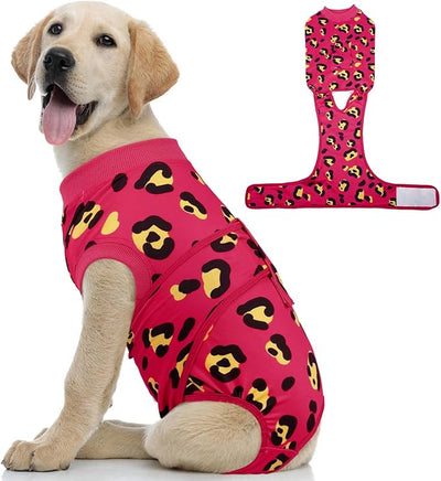 Kuoser Dog Recovery Suit for Dogs After Surgery,Professional Surgical Onesie for Female Male Dogs Spay Neuter,Soft Dog Surgery Suit Bodysuit for Abdominal Wounds Skin Disease,Rose M