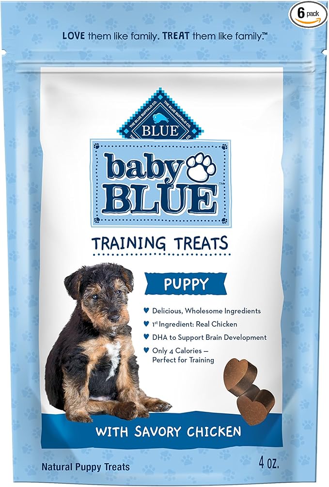 Blue Buffalo Baby Blue Training Treats Natural Puppy Soft Dog Treats, Savory Chicken 4-oz Bag (Pack of 6)