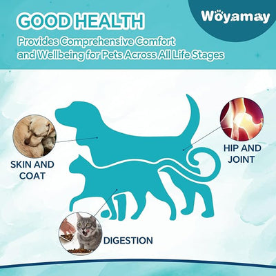 Woyamay Hemp Oil for Dogs and Cats - Hemp Oil Drops Rich in Omega 3, 6, 9 and Organic Extract Helps Pets with Аnxiеty, Pаin, Strеss, Slееp, Аrthritis, Sеizures Rеlief, Pets Calming Treat-1 Pack