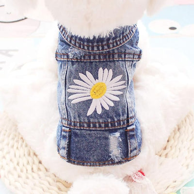 Pet Clothes Jeans Jacket Cool Puppy Denim Shirts for Small Medium Dogs Cats Lapel Vests Vintage Washed Clothes Scratch Design Coat