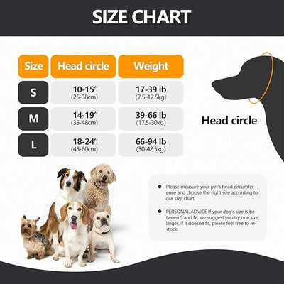 JOHNBOLIN Dog Ear Muffs - No Shake Ear Wrap & Quiet Calming Hoodie, Adjustable Head Snood Cover for Dogs, Noise & Anxiety Relief, Hematoma Protection for Grooming, Bath, Drying, Fireworks (Grey, L)