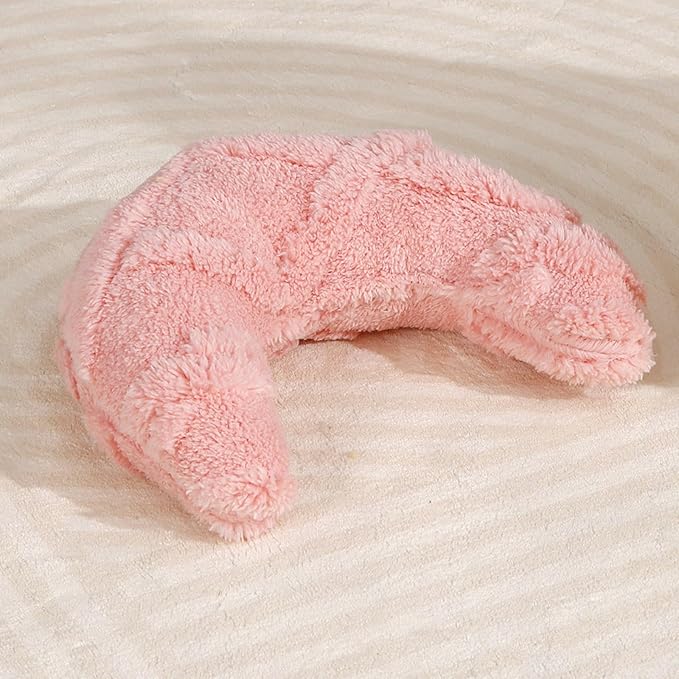 Little Pillow for Cats Puppies Ultra Soft Warm Fluffy Pet Calming Macaron Color Toy Half Donut Cuddler for Joint Relief Sleeping Improve Machine Washable-Pink