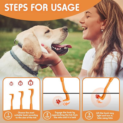 72 Pcs Tick Remover, Tick Removal Tool, 3 Sizes Safe Dog Tick Remover Flea and Tick Remover for Humans Home Small Large Pet Cat Dog, Removes Entire Head Body, 4 Colors