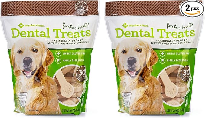 Member's Mark Dental Chew Treats for Dogs 30 ct. / 2 Pack