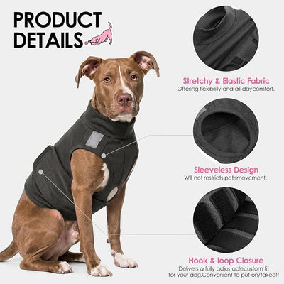 AOFITEE Dog Thunder Shirt for Dogs Anxiety, Reflective Dog Calming Vest with Hook & Loop Closure for Thunderstorms, Fireworks, Separation, Dogs Anxiety Vest Thunder Jacket, Grey, M