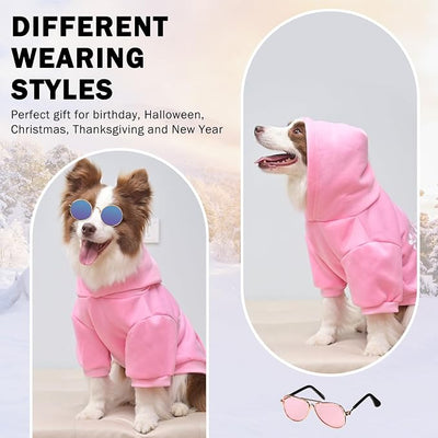 SCENEREAL Security Dog Hoodie Sweater for Large Medium Small Dogs, Embroidered Dog Clothes with Hat Pockets and Leash Hole, Soft Warm Fleece Pets Cold Weather Halloween Costumes for Boys Girls