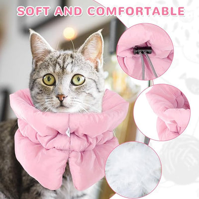 BOXOB Adjustable Recovery Collar for Dogs and Cats, Waterproof & Soft Cat Donut Cone Lightweight Neck Protective Elizabethan for Pets Kitten Kitty Puppy to Prevent Licking Wounds (S, Pink)