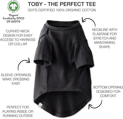 Pet Passion Toby 3-Pack 100% Organic Cotton Dog Short Sleeve T-Shirt Pet Tees for All Breeds, Gray Ombre, Small (10-25 lbs)