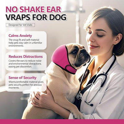 Dog Ear Muffs Noise Protection,Waterproof Dog Ear Protector Ear Cover for Anxiety Relief and Calming,Quiet Ears for Dogs,Pink S