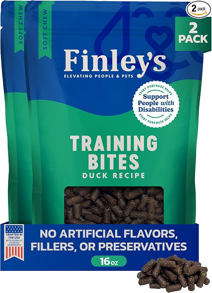Finley's Training Treats for Puppies, Soft Duck Dog Treats for All Ages and Sizes, Limited Ingredient, Low Calories, 16oz, 2 Pack