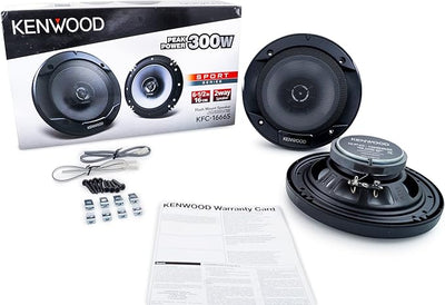 Kenwood KFC-1666S Car Stereo Speaker 6-1/2" 2-Way Speakers with Powerful Sound and Easy Installation - Elevate Your Car Audio
