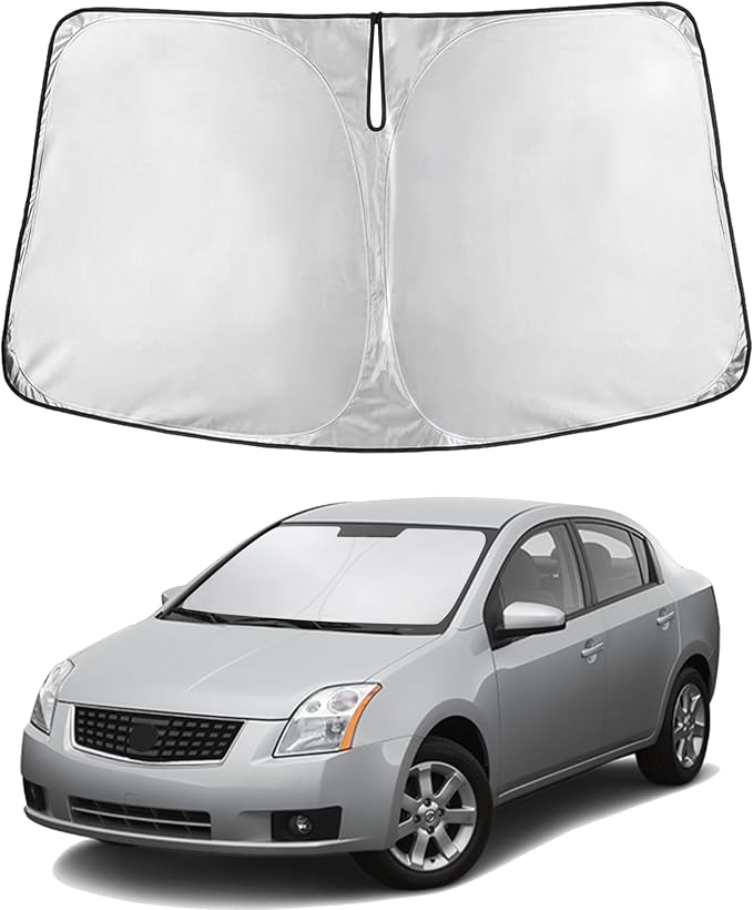 EcoNour Windshield Sunshade Compatible for Nissan Sentra 2007-2010 2011 2012, Sun Visor for Front Windshield & Window Sun Shade Cover, UV Heat Blocker & Protector, Car Accessories
