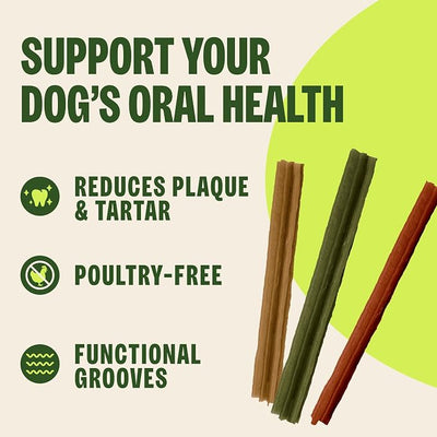 Whimzees Wellness Stix Natural Dog Dental Treat, Chews, Freshens Breath, Medium Size Sticks, 14.81 oz Bag, 14 Count