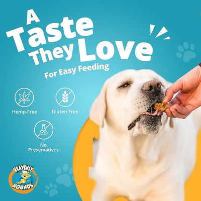 Heavenly Hounds Peanut Butter Chews - Anxiety Relief for Dogs - Natural Ingredients - No Hemp Calming Snacks, 2 Oz - Pack of 4