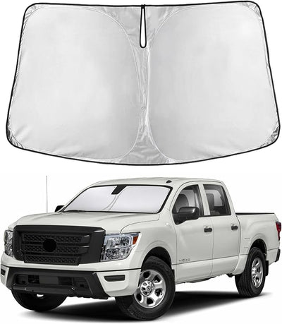 EcoNour Windshield Sunshade Compatible for Nissan Titan 2020-2022 2023 2024, Sun Visor for Front Windshield & Window Sun Shade Cover, UV Heat Blocker & Protector, Car Accessories