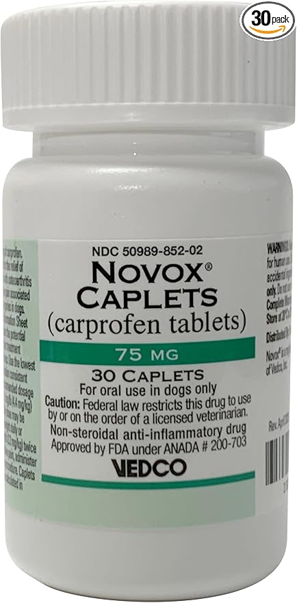 NOVOX® (CARPROFEN Tablets) CAPLETS 75MG 30 CT