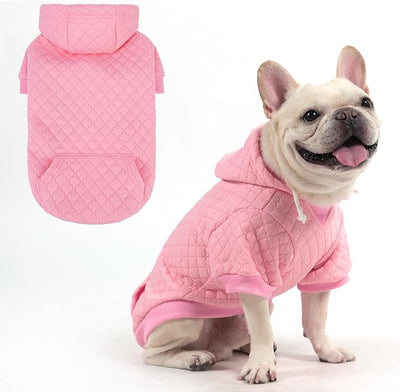 KOOLTAIL Dog Hoodie for Small Medium Large Dogs, Ultra-Warm & Soft Winter Fall Fleece Dog Hooded Sweatshirt Clothes Sweater, Lightweight Pullover Coat for Boy Girl Bulldog Pitbull Puppy Cats,Pink S-M