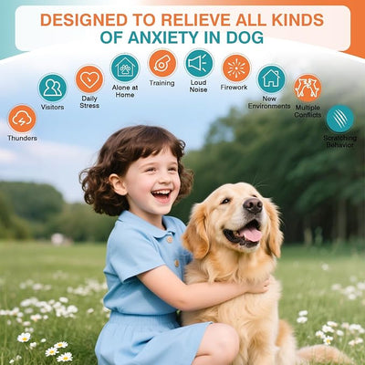 Dog Calming Pheromones Diffuser to Calm Pet 5 in 1 Advanced Kit Appeasing Pheromone Diffuser for Anxiety Relief (2 Plug in+3 Pack 48ml Refill) Reduce Aggression Fighting Barking Stress (Ocean)