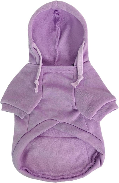 Jecikelon Dog Hoodies for Small Dogs with Zipper Pocket, Soft Fleece Puppy Clothes with Rope Hat, Warm Winter Outfits Cold Weather Coats, Cute Sweatshirt Chihuahua Costume (Purple, Large)