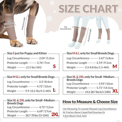 ROZKITCH 4 PCS Cat Sleeve to Stop Licking, Cat Leg Wrap, Leg Lick Protection Sleeve for Hot Spot, Stop Pet Licking and Chewing-Legs