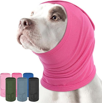 KOESON Adjustable Ear Wrap for Large Dogs, Soft No Shake Dog Ear Wraps Hematoma, Breathable Dog Ear Cover for Noise Protecion, Neck Wounds, Pet Calming Hoodie for Thunder, Firework, Separation