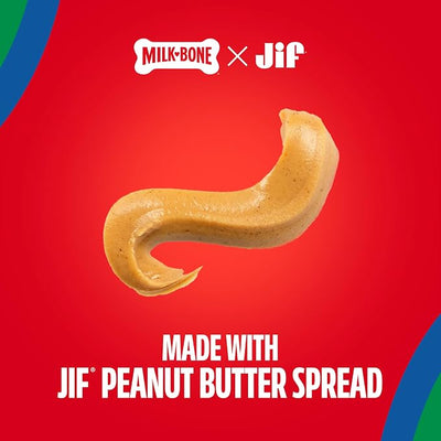 Milk-Bone Natural Peanut Butter Spread with Jif, Lickable Dog Treats in a Squeezable Pouch, 5 Oz. (Pack of 4)