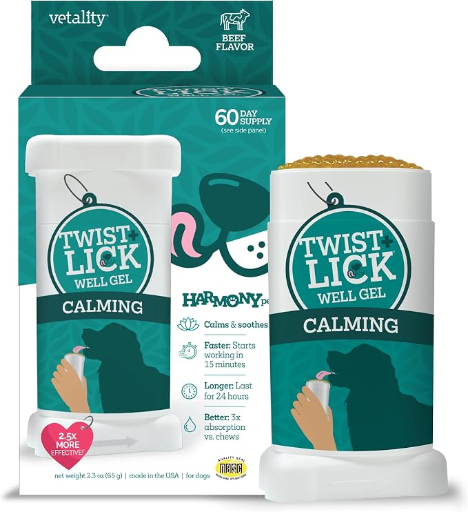 Twist and Lick Vetality Well Gels Calming Supplement for Dogs, 60 Day Supply