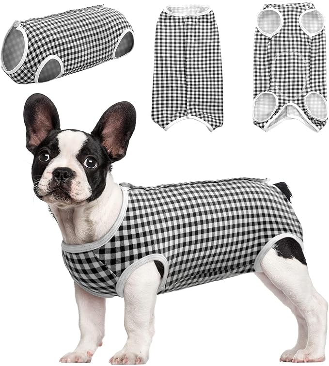 Kuoser Surgical Recovery Suit for Dogs Cats, Pet T-Shirt After Surgery Wear for Dogs, Dog Professional Recovery Suit Comfortable E Collar Alternative, Prevent Licking Onesies Pet Surgery Recovery Suit