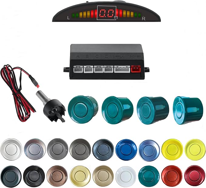 Parking Sensor Kit Backup Sensor Kit Reverse Sensor for Car 20 Color Options for Probes Adjustable Alarm Volume Professional Sensore de Reversa para Carro Safe Driving Assistant（Green） | 20 Color Options for Probes, Adjustable Alarm Volume, Backup Reve...