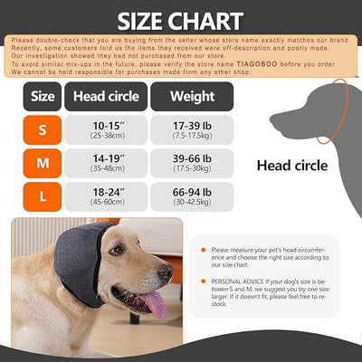 Dog Ear Muffs for Noise Protection No Flap Ear Wraps Calming Hoodie Dogs Anxiety Relief and Thunder Firework, Grooming and Force Drying Shower Cap for Bath Head Cover for Dog