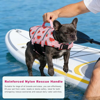 Doglay Dog Life Jacket, Dog Life Vest for Swimming Boating, Adjustable Puppy Life Jacket with Reflective Stripes, Superior Buoyancy Pet Swimming Vest for Small Medium and Large Dogs