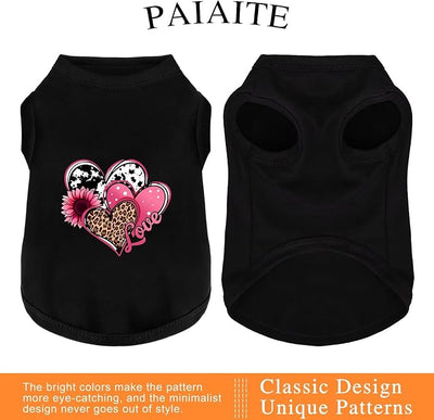 Discover Cozy Cotton Canine Wear: Soft, Lightweight, and Breathable Dog Shirt Vest with Eye-Catching Graphics (Hearts and Love), Keeping Your Furry Friend Comfy! Purple XS
