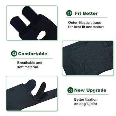 GenetGo Dog Canine Front Leg Brace Paw Compression Sleeve Joint Wraps - Protects Wounds Stop Licking & Prevents Injuries, Sprains Helps with Loss of Stability from Arthritis - Medium