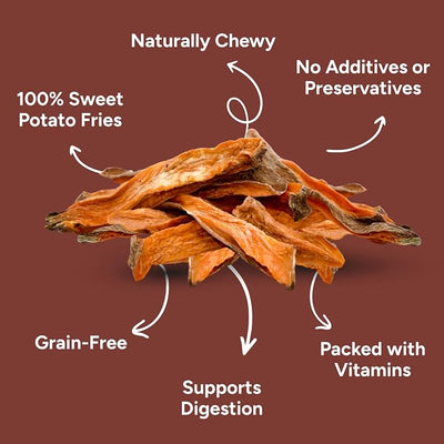 Gaines Family Farmstead Jumbo Sweet Potato Fries for Dogs – 14 oz, Chewy Single Ingredient, Grain-Free Dog Treats, Rawhide-Free Chews, High-Fiber Snacks for Training & Rewards, Made in USA