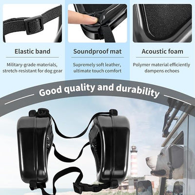 Dog Ear Muffs Noise Protection, Noise Cancelling Headphones for Dogs, Ear Covers for Hearing Protection and Anxiety - Black