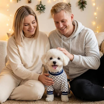 Dog Pajamas & Onesie for Small Medium Dogs, Ultra-Premium Pjs L | Vet-Approved Hypoallergenic 100% Organic Cotton, Soft Breathable & Won't Overheat, Gentler on Skin, Size L Pet:10-15lbs