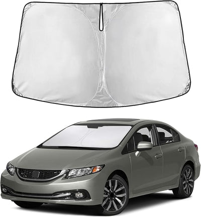 EcoNour Windshield Sunshade Compatible for Honda Civic 2012–2013 2014 2015, Sun Visor for Front Windshield & Window Sunshade Cover, UV Heat Blocker & Protector, Car Accessories