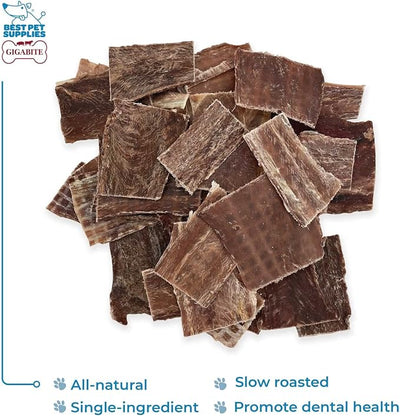 GigaBite Beef Esophagus Dog Treats - Natural Gullet Sticks for Dogs, High Protein Single Ingredient Dog Chews, Rawhide Free Dental Dog Treats for All Dog Breeds - Strips Taffy, 1 Pound (Pack of 2)