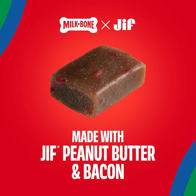 Milk-Bone Peanut Buttery Bites Soft Dog Treats with Jif Peanut Butter, 11.8-Oz. Bag