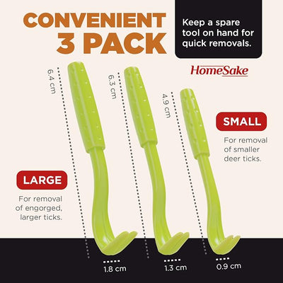 HomeSake Tick Remover Tool for Dogs, Cats & Humans, 9 Packs Tick Removal Kit + Identification Card & Keychain Hole, Safely Removes Entire Tick Head & Body, Easy Portable Tool for Pets & First Aid Kits
