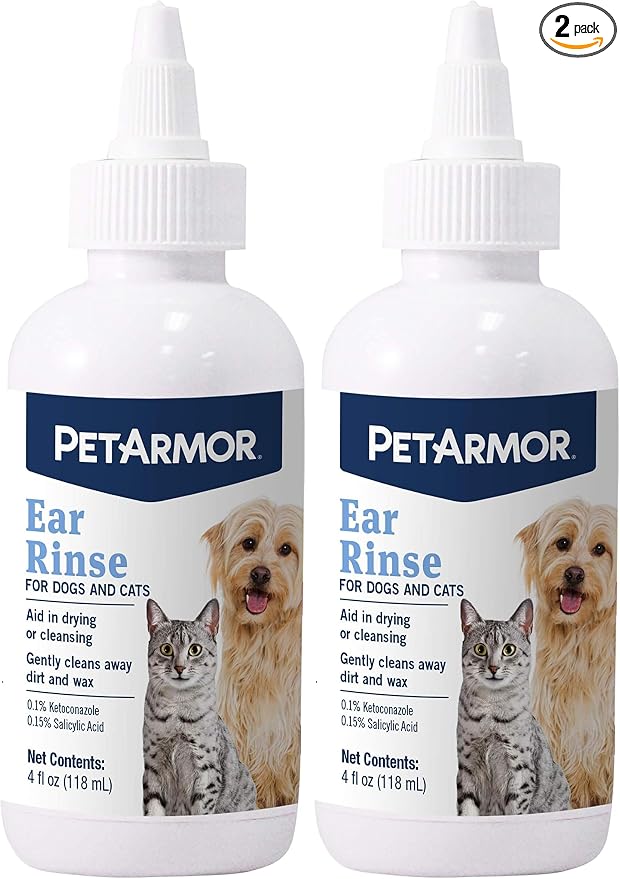 PetArmor Ear Rinse for Dogs & Cats, 4 oz (Pack of 2)