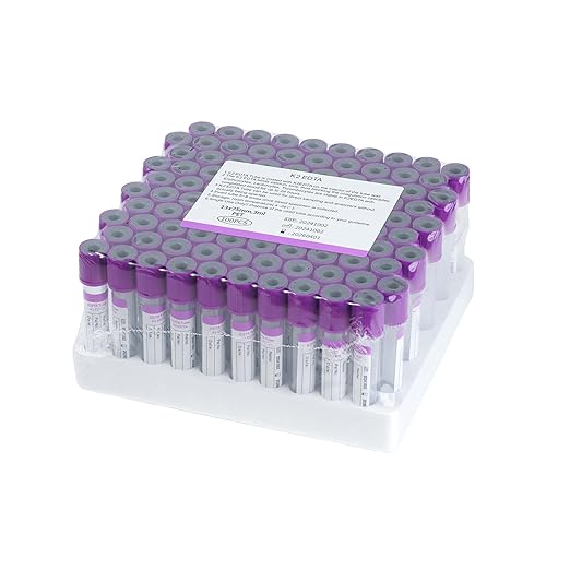 Specimen Collection Tubes 3ml Lab Vacuum EDTA K2 Tube for Pet Animals Veterinary Lab Supplies 100 Pcs Wrap Packaging
