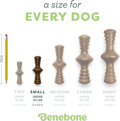 Benebone Zaggler Rolling Dog Chew Toy for Aggressive Chewers, Real Chicken, Made in USA, Small